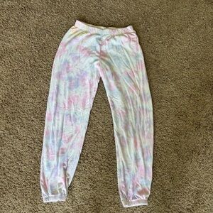 Wildfox Pastel Tie-Dye Sweatpants, Medium